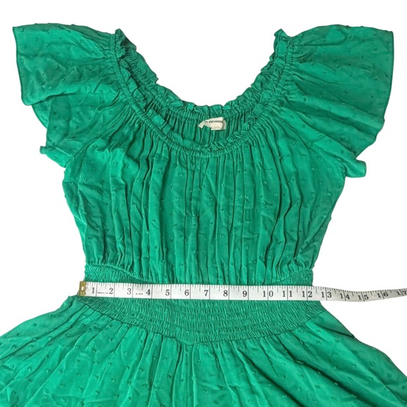Coquette Babydoll Shorts Romper Empire Waist Flowy Smocked Ruffle Sleeves Small - Picture 6 of 7